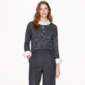 J. Crew Jaspe Wool Blend Sweater Tunic Marled Charcoal Gray Size XS